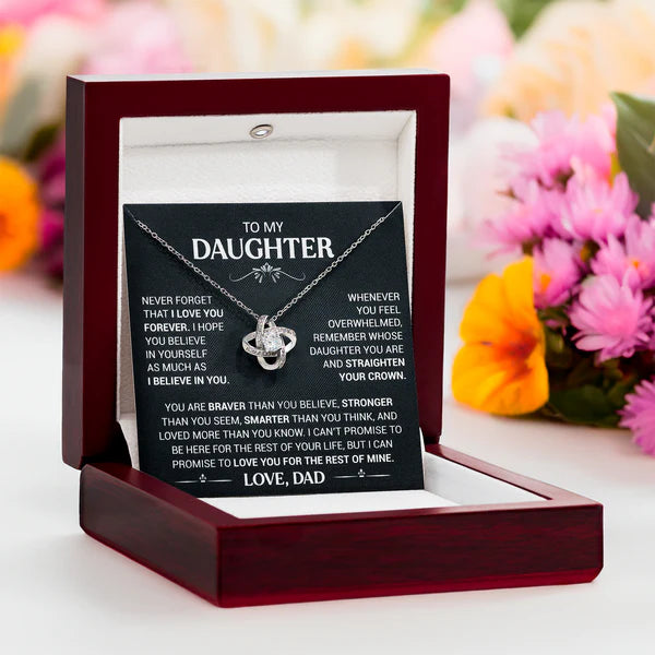 To My Daughter - Necklace with Love Knot