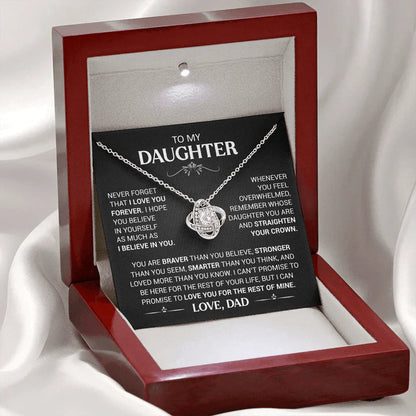 To My Daughter - Necklace with Love Knot