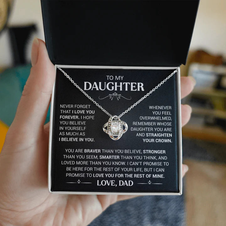 To My Daughter - Necklace with Love Knot