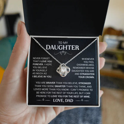 To My Daughter - Necklace with Love Knot